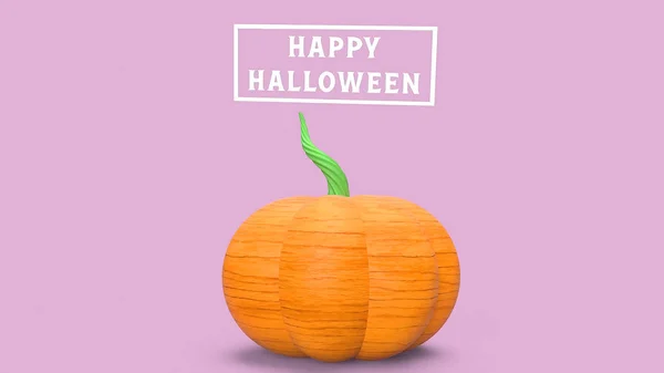 3d calabaza de renderizado sobre fondo rosa para el concepto de Halloween . —  Fotos de Stock
