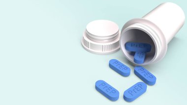  Hazırlık, tıbbi konsept 3 boyutlu görüntüleme için HIV önleme hapı..
