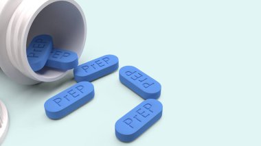  Hazırlık, tıbbi konsept 3 boyutlu görüntüleme için HIV önleme hapı..