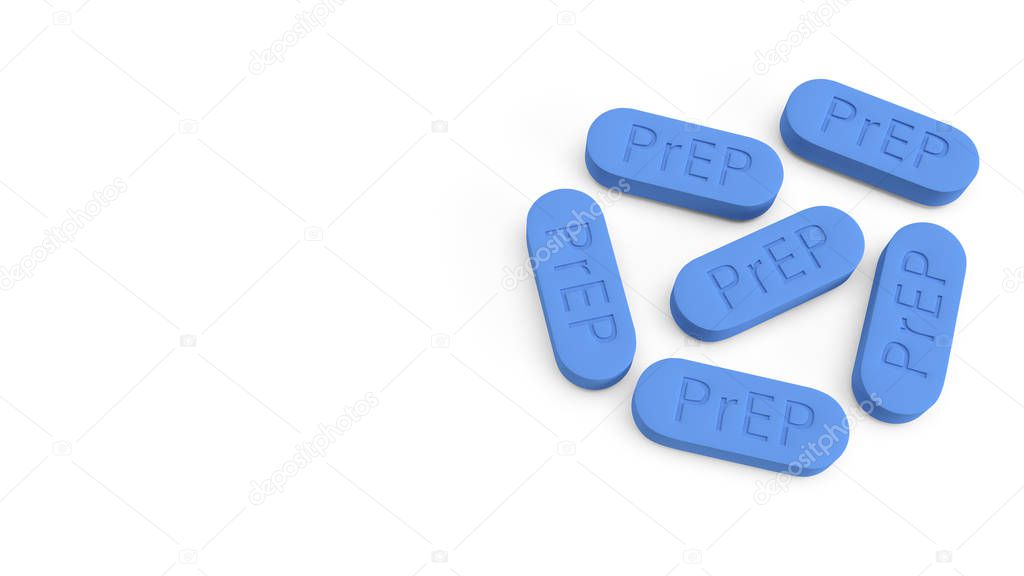  PrEP is HIV prevention pill for medical concept 3d rendering.