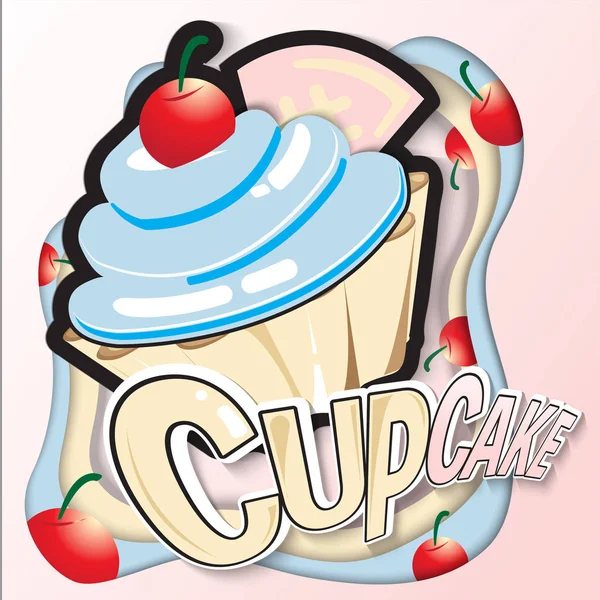 Der Cupcake Vektor Für Süßes — Stockvektor