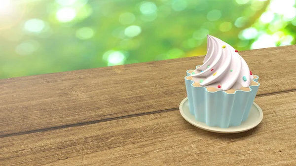 Cupcake  3d rendering for sweet food content. — Stock Photo, Image