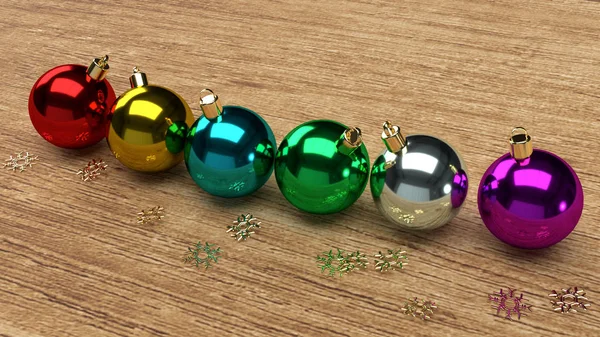 A bola de Natal 3d renderização para conteúdo de férias — Fotografia de Stock