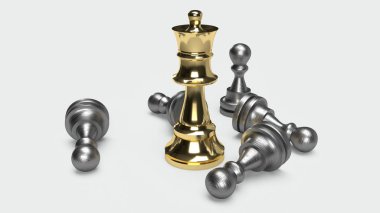  Satranç oyunu 3D iş içeriği için soyut fikir oluşturma.