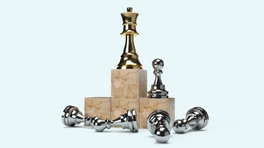  Satranç oyunu 3D iş içeriği için soyut fikir oluşturma.