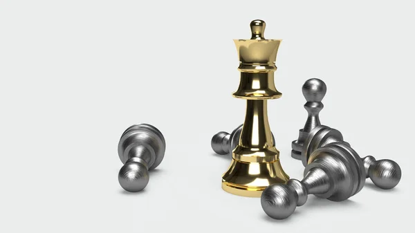 Jogo de xadrez 3d renderização ideia abstrata para conteúdo de negócios . — Fotografia de Stock