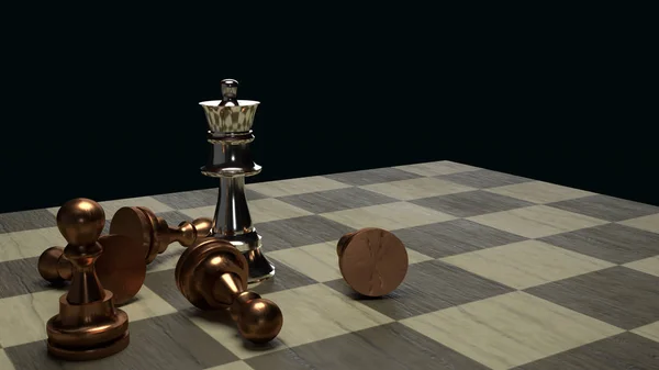 Jeu d'échecs 3d rendu idée abstraite pour le contenu d'affaires . — Photo