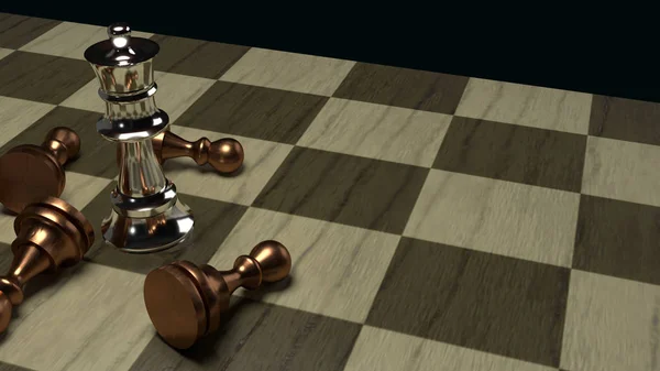 Chess game 3d rendering abstract idea for business content. — Stock Photo, Image