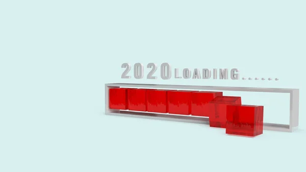 2020 loading 3d rendering for holiday content — Stock Photo, Image
