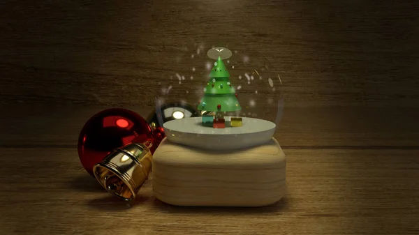 Karácsonyi üveg labda 3d renderelés ünneplés karácsonyi con — Stock Fotó
