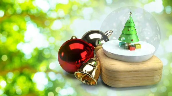 Boule de verre de Noël rendu 3d pour la célébration Noël con — Photo