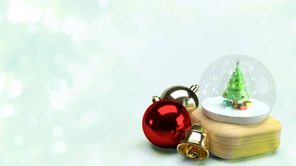 Bola de vidrio de Navidad 3D representación para la celebración de Navidad con — Foto de Stock