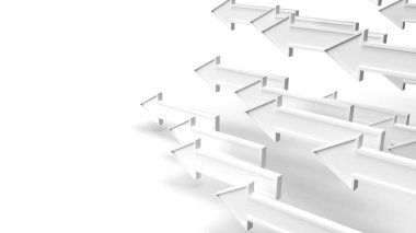 Soyut içerik için Beyaz Ok 3d oluşturma