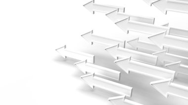 Soyut içerik için Beyaz Ok 3d oluşturma