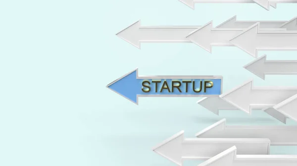 Nyíl Startup Renderelés Absztrakt Tartalom — Stock Fotó