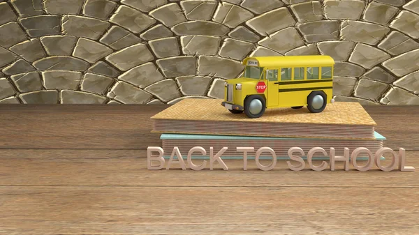 Schoolbus Rendering Voor Terug Naar School Inhoud — Stockfoto