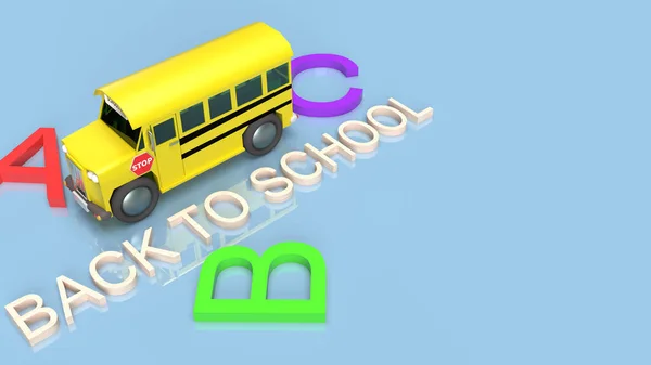 Der Schulbus Rendering Für Den Schulweg — Stockfoto