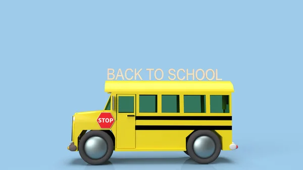 Schoolbus Rendering Voor Terug Naar School Inhoud — Stockfoto
