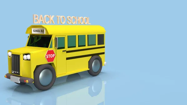 Der Schulbus Rendering Für Den Schulweg — Stockfoto