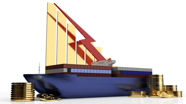 Nave Container Rendering Contenuti Trasporto Aziendale — Foto Stock