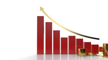 İş şeması ve altın sikkeler iş içeriği için 3D hazırlanıyor.