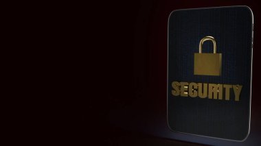 Tablet 3d hazırlama resmi üzerindeki güvenlik metni ve ana anahtar.