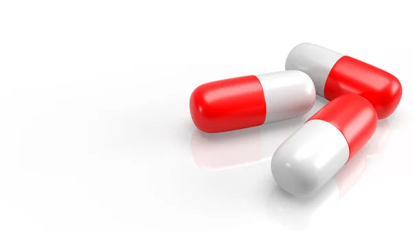 Red White Capsule Rendering Medical Content — Stock Photo, Image