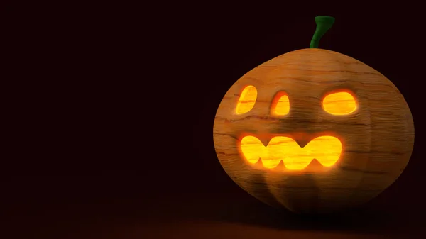 Pumpkin Jack Lantern Black Background Rendering — Stock Photo, Image