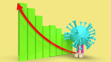 Virüs grafiği ve ok çok renkli 3D görüntüleme.