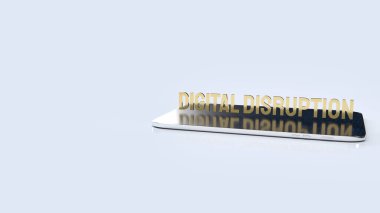 Teknoloji içeriği için tabletteki dijital bozulma 3D görüntüleme.