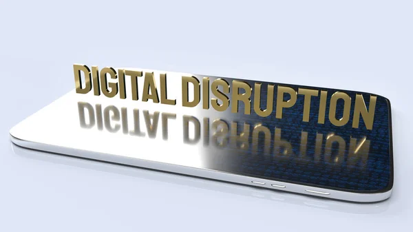 The digital disruption on tablet  for technology content 3d rendering.