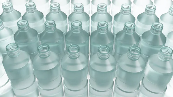 再生コンテンツ3Dレンダリング用のプラスチックボトル — ストック写真