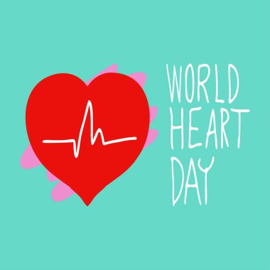 Dünya Kalp Günü tatil içeriği için vektör resmi.