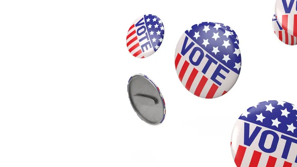 American Vote Badges White Background Social Content Rendering — Stock Photo, Image