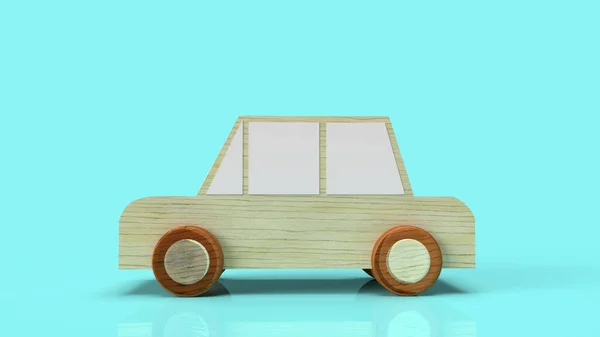 Brinquedo Madeira Carro Para Conteúdo Tráfego Renderização — Fotografia de Stock