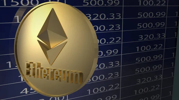 Ethereum Coins Chart Cryptocurrency Content Rendering — Stock Photo, Image