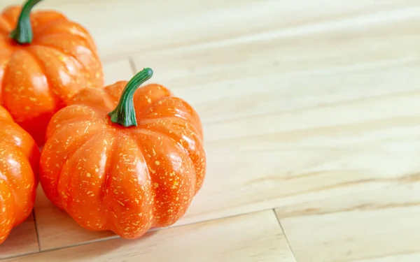 Pumpkin Toy Wood Table Food Content — Stock Photo, Image