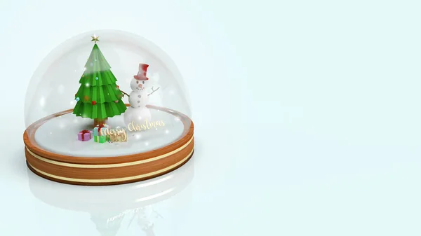Kula Kryształ Śniegu Boże Narodzenie Treści Renderowania — Zdjęcie stockowe