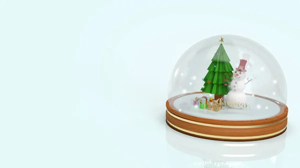 Bola Cristal Nieve Para Contenido Navidad Renderizado — Foto de Stock
