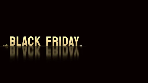 Die Black Friday Gold Text Auf Schwarzem Hintergrund Für Shopping — Stockfoto