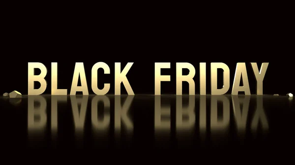 Die Black Friday Gold Text Auf Schwarzem Hintergrund Für Shopping — Stockfoto