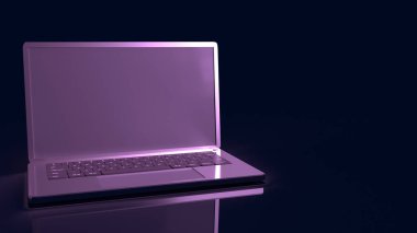 Teknoloji içeriği 3d renderin için dizüstü ve dijital numara