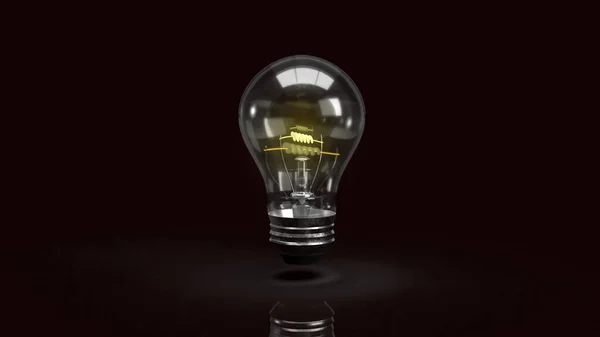 Lâmpada Escuro Para Ideia Conteúdo Negócios Renderização — Fotografia de Stock