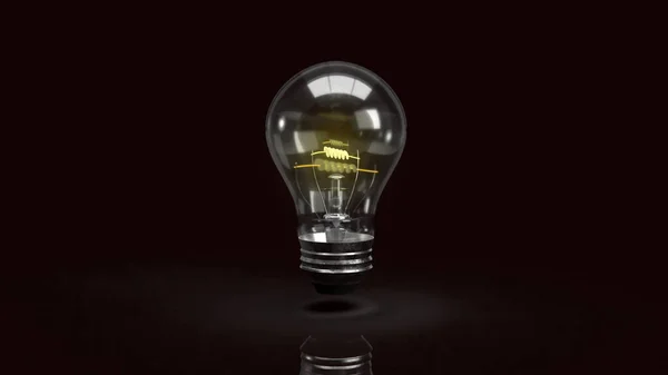 Lampadina Buio Idee Contenuti Aziendali Rendering — Foto Stock