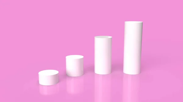 Fehér Pódium Platform Rózsaszín Háttér Renderelés — Stock Fotó