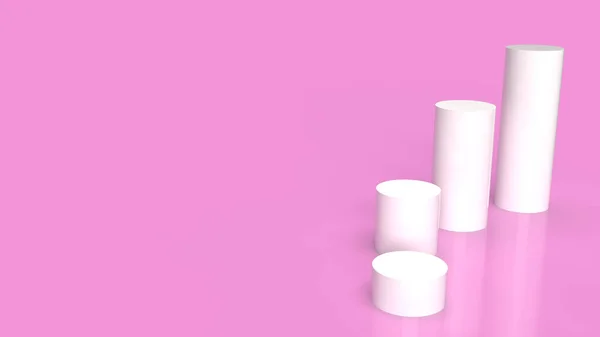 粉色背景下的白色Podium平台3D渲染 — 图库照片