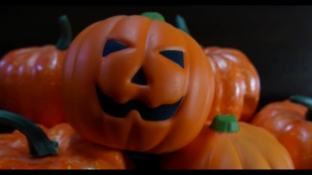 Poupée Jack Citrouille Sur Table Bois Pour Contenu Halloween — Video