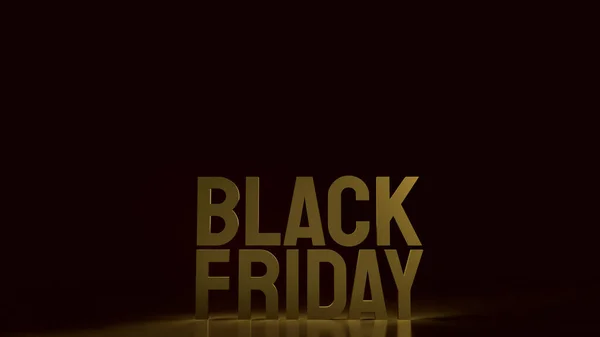 Gold Black Friday Text Black Background Holiday Shopping Rendering — Stock Photo, Image