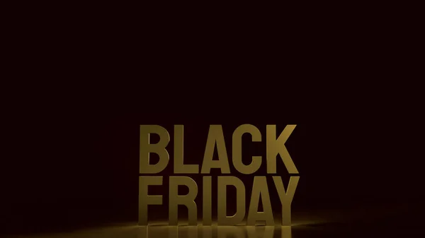 Texto Black Friday Ouro Fundo Preto Para Compras Férias Renderização — Fotografia de Stock