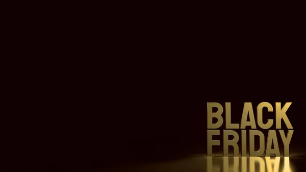 Gold Black Friday Text Black Background Holiday Shopping Rendering — Stock Photo, Image